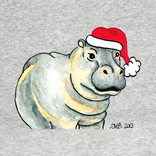 2013 Holiday ATC 17 - Ho Ho Ho Hippo by ArtbyMinda